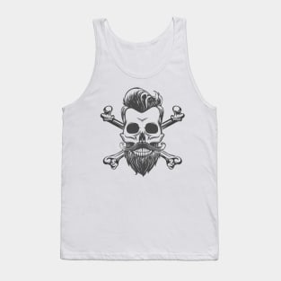 Skull with Beard and Crossed Bones Tank Top